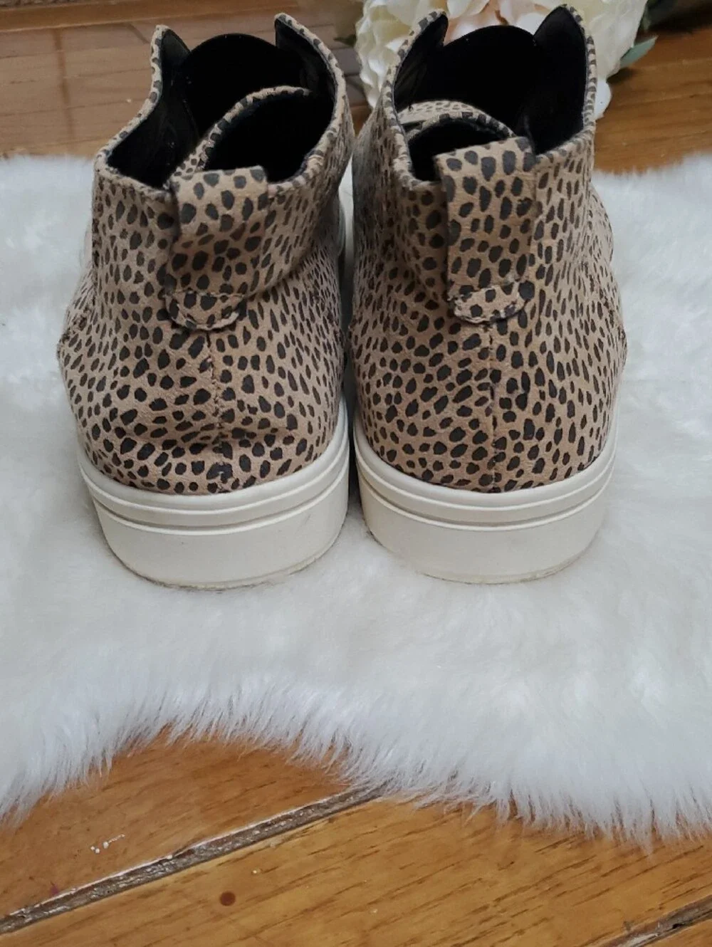 Universal Thread Leopard-Print Slip-On High Tops in Tan and Black